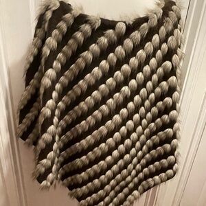 INC faux fur poncho